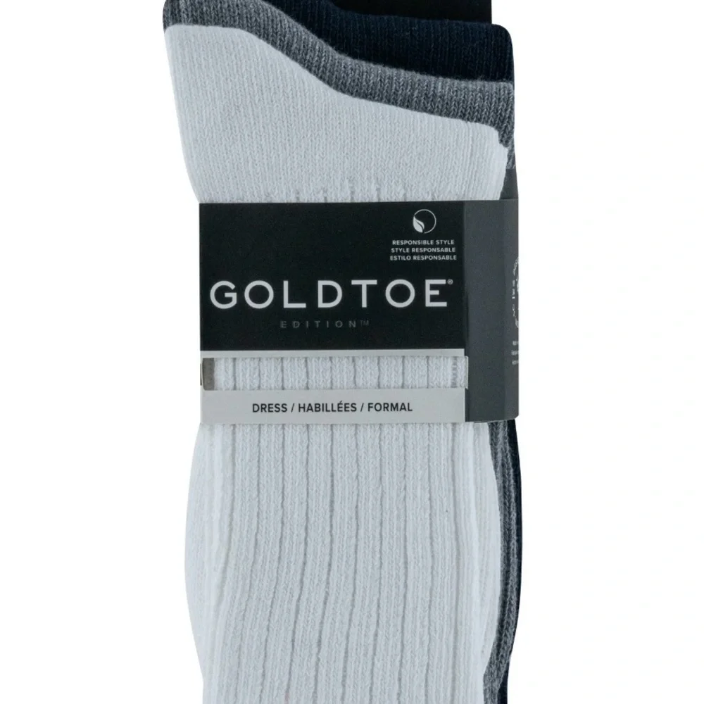 2 GoldToe Edition Mens Everyday Rib Crew Socks Assorted, 3 Pack Each